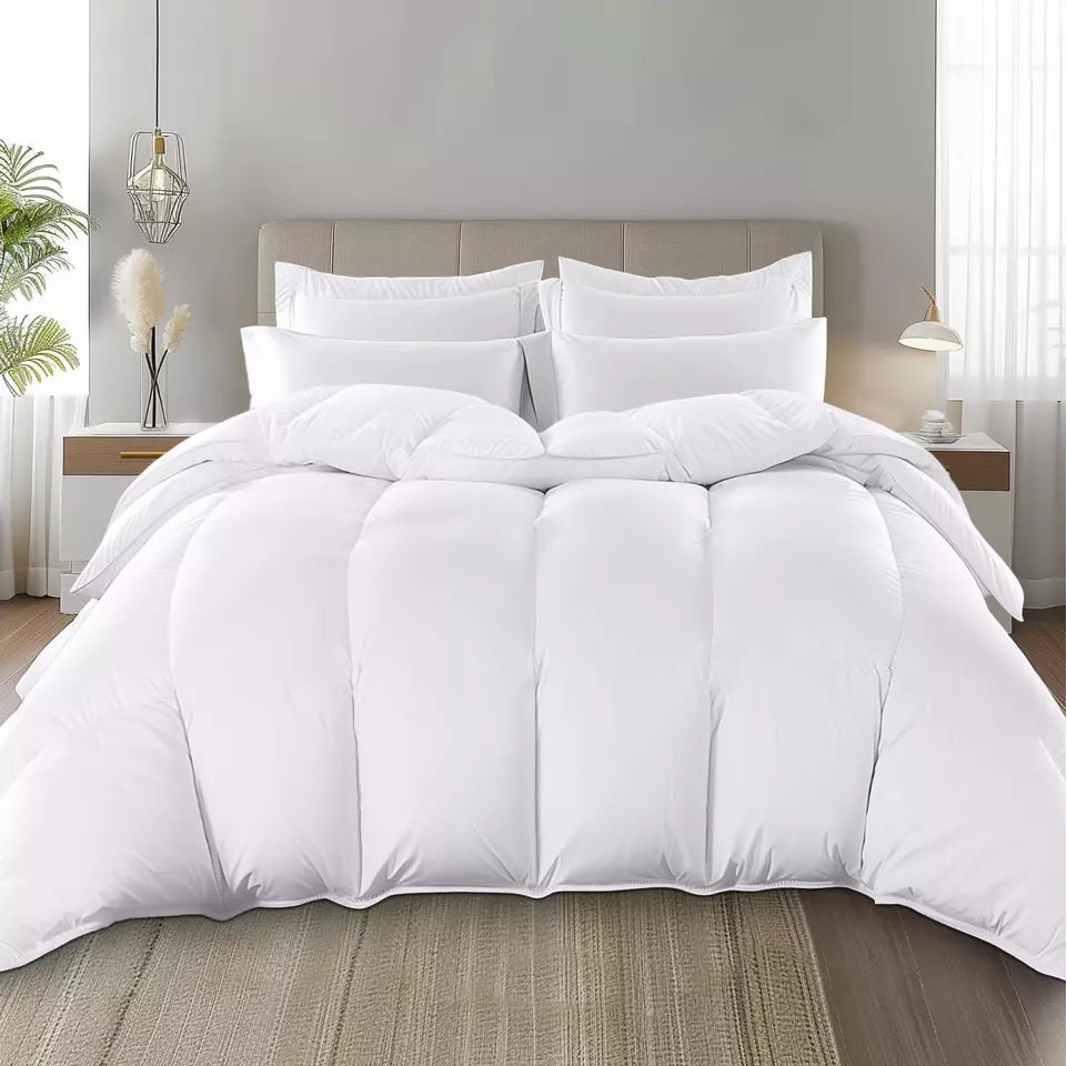 Luxury Hotel Style 1pc Duvet Quilt Insert Comforter Heavy Filling Breathable Fluffy– All Seasons Comfort – Lightweight Summer to Warm Winter – 4.5 10.5 13.5 15 Tog – Single Double Super King Bedding Size