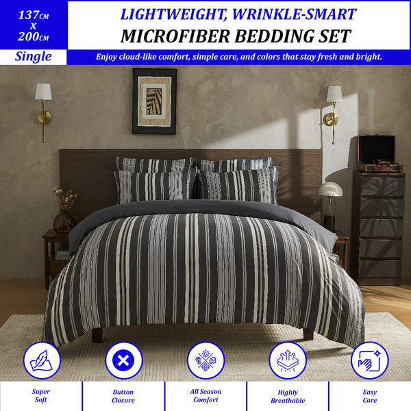 Printed Duvet Cover Set | Soft Microfibre Single Bedding with Pillowcase | Lightweight, Breathable & Easy-Care | Stylish Printed Design | Perfect Gift Choice | LOCAL WAREHOUSE | UK BRAND