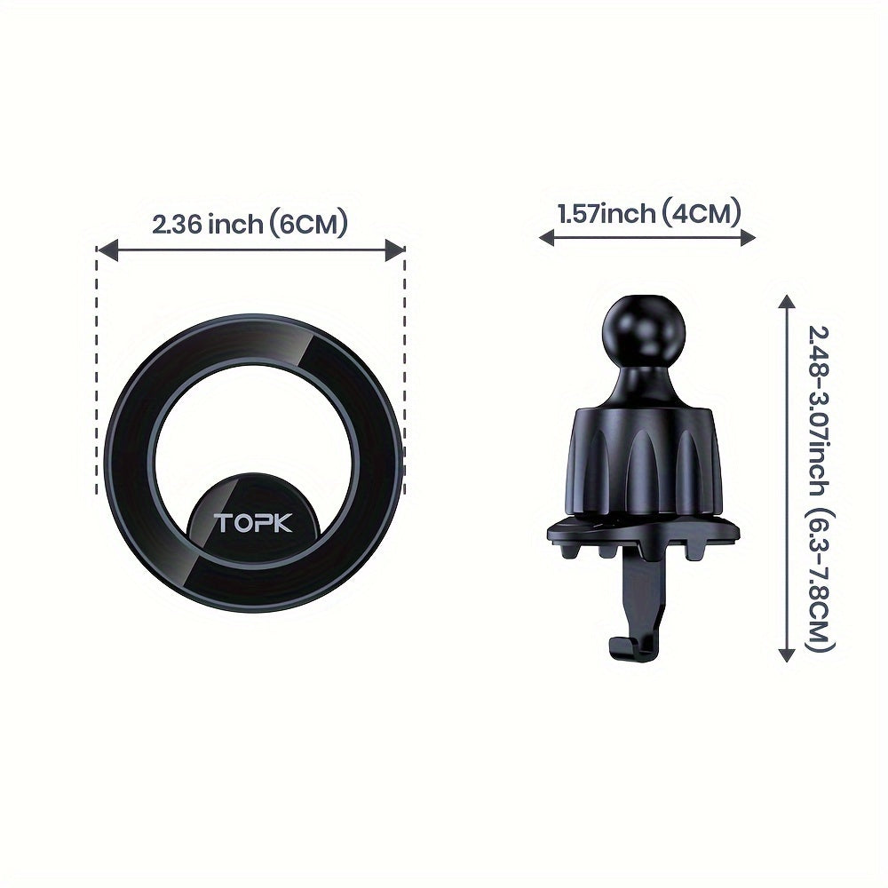 Magnetic Car Mount with 20 Strong Magnets - 360° Rotating Phone Holder for iPhone 15/14/13/12 Pro Max, Adjustable Air Vent Mount, Durable ABS Material, Secure Grip for Hands-Free Driving, Car Phone Holder, Vehicle Accessory,