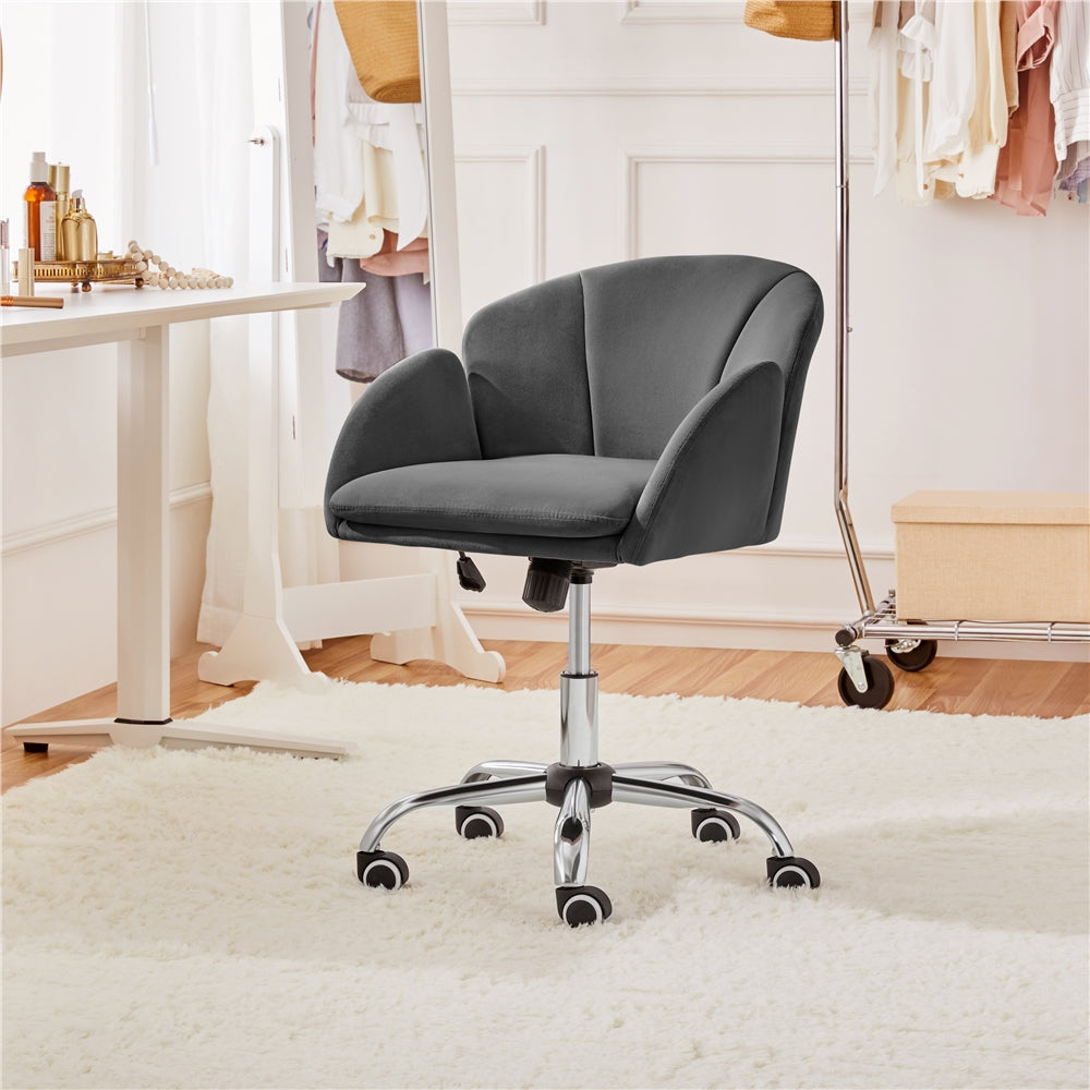 Costoffs Desk Chair Rolling Office Chair Adjustable Makeup Vanity Chair Computer Chair with Armrests for Home Office