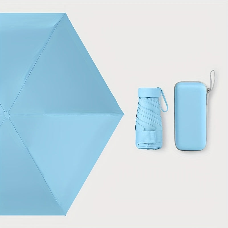 Six-Rib Capsule Pocket Umbrella – Compact, Portable, Lightweight Mini Umbrella for Men, Women & Kids, Windproof and Easy to Carry