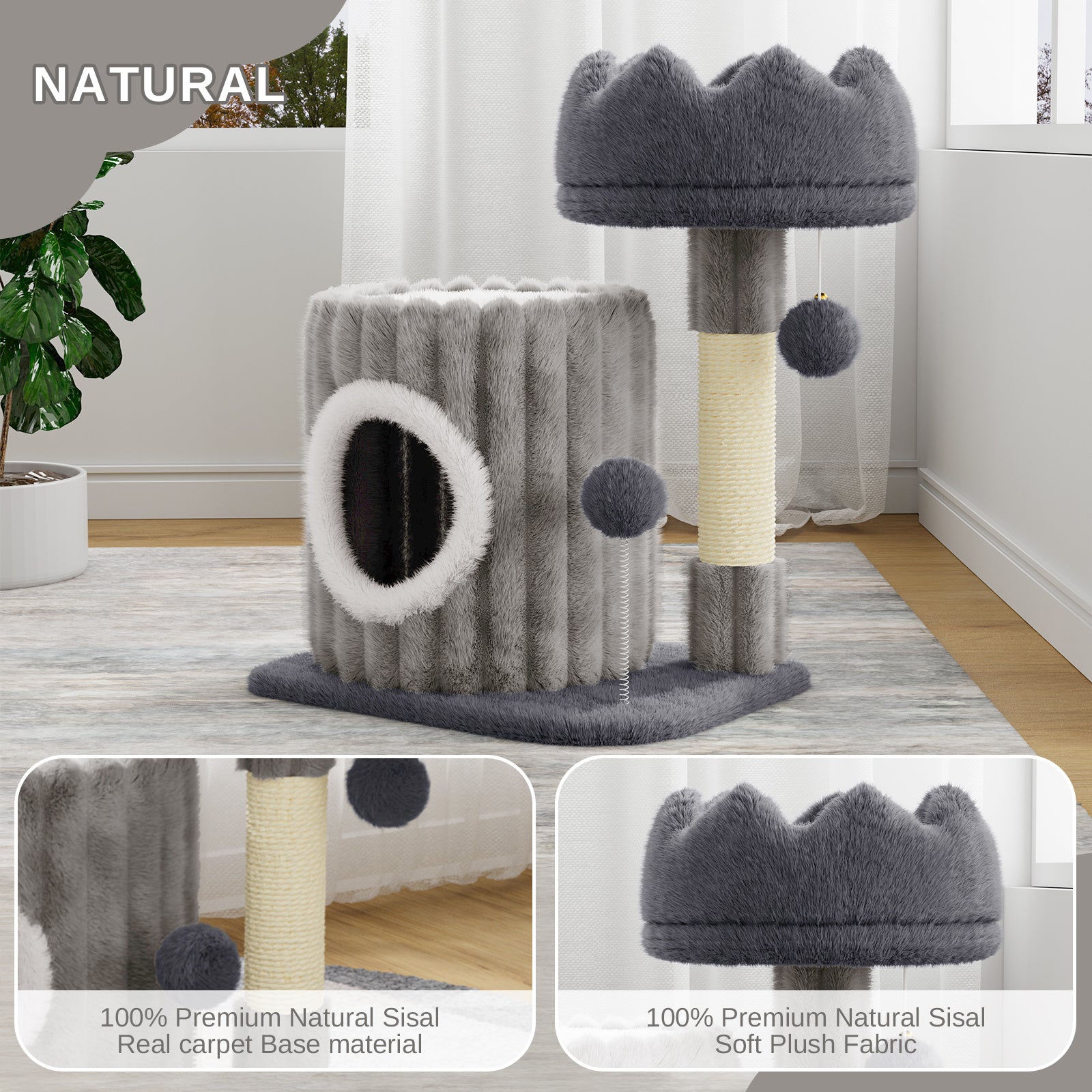 Dogat 53cm Premium Cat Tree Tower Activity Center - Spacious Large Playing House Condo for Feline Rest & Sleep - Ideal for Active Cats!