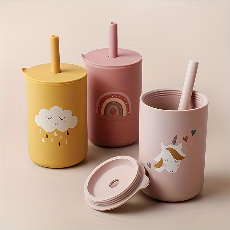 TYRY.HU 6oz Mini Water Cup for Kids - Portable, Unbreakable Silicone Training Cup with Straw & Lid, Food Grade, Ideal for Toddlers & Beginners, Perfect for Thanksgiving & Christmas Gifts, Water Cup For Kids