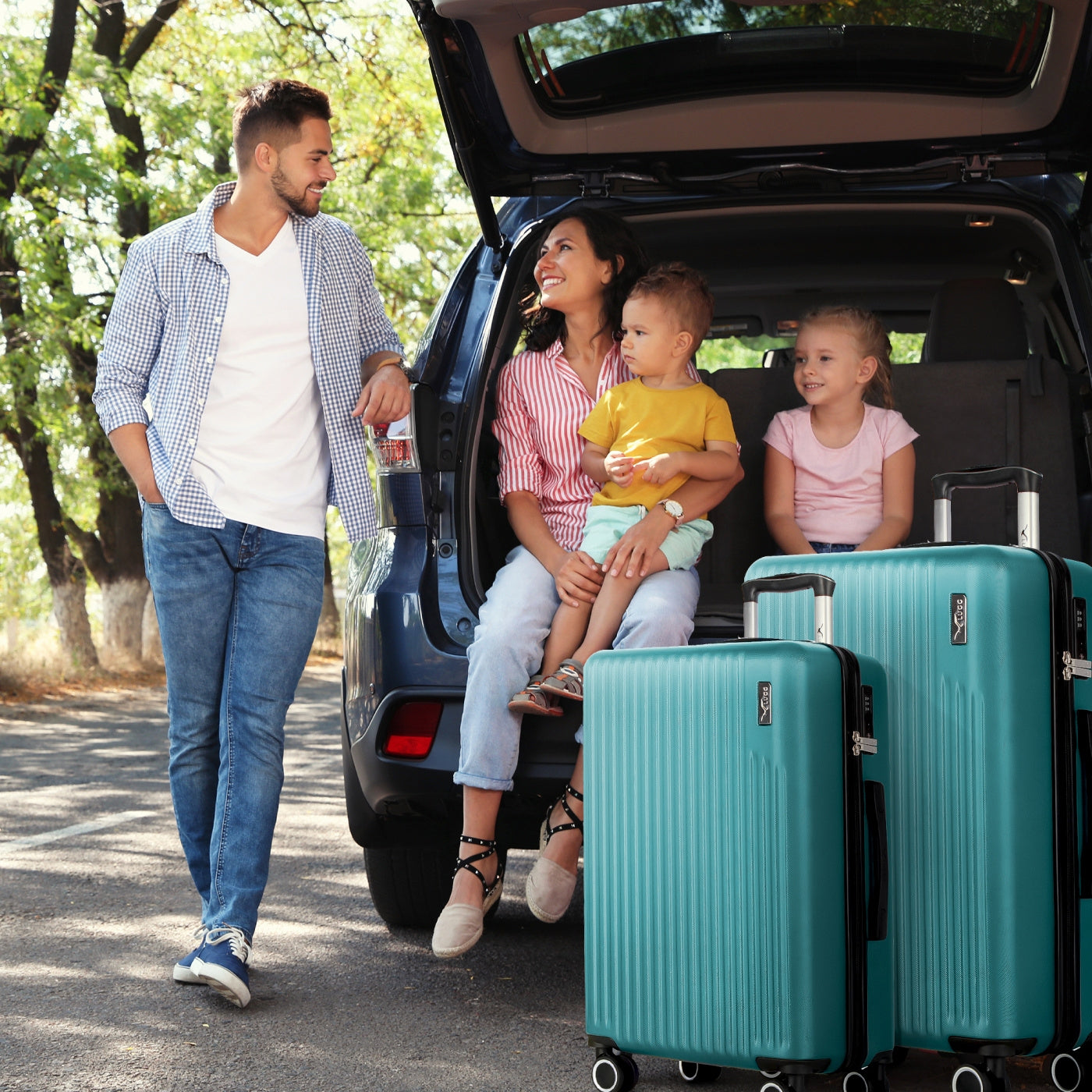 LUGG 65 x 25 x 44cm Vacay Suitcase ABS Luggage with TSA Indent Lock, Aluminium Trolley Handle, 360° Spinner Wheels, Water-Resistant & Durable Material - Airline Compatible (24inch)