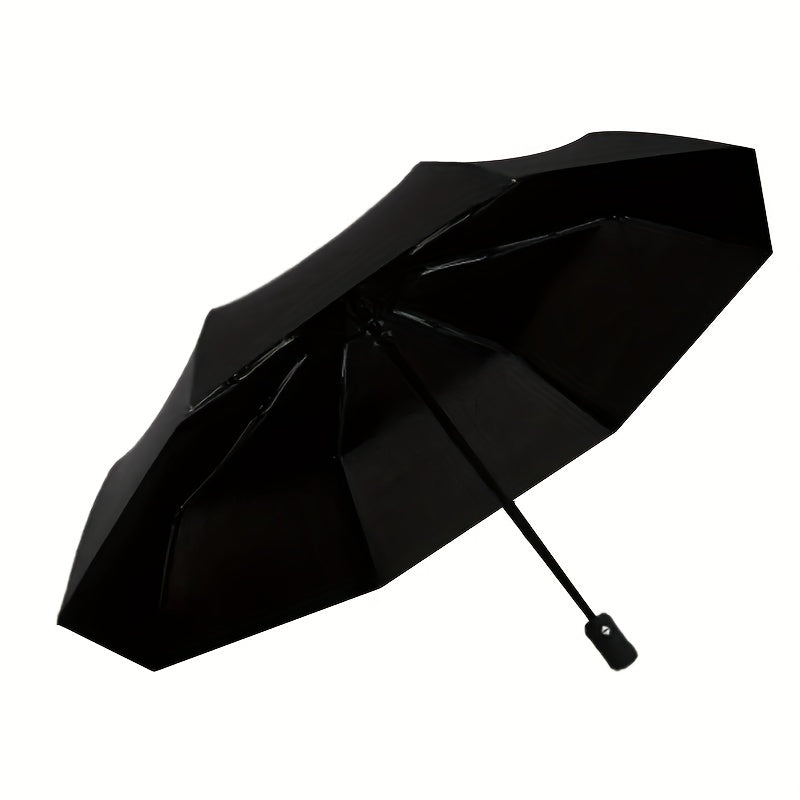 MEI QI LIN Automatic Windproof Folding Umbrella – 8-Rib Business Design, One-Hand Open, Durable Polyester & Iron Ribs, Stylish Travel & Office Umbrella with Sturdy Handle