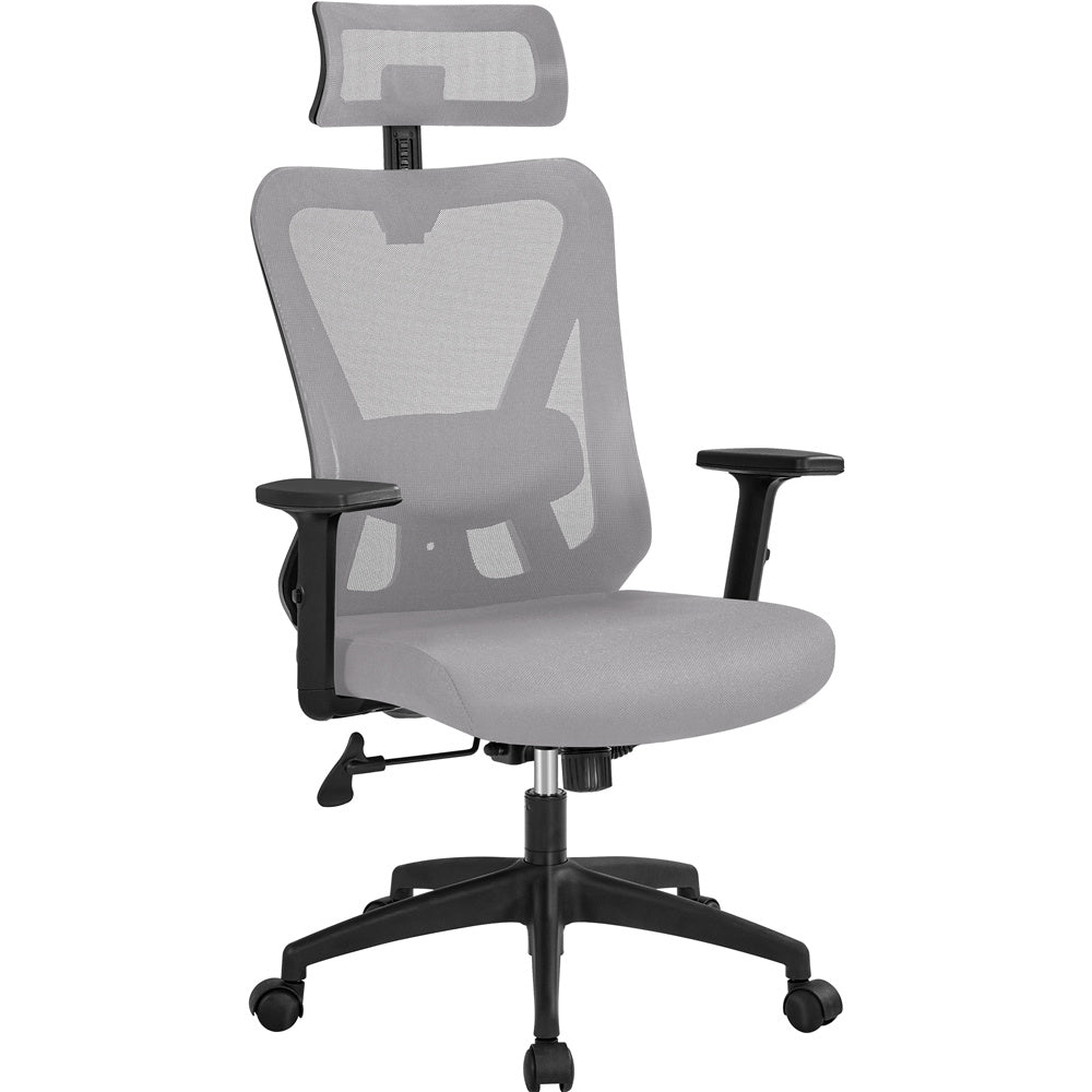 Costoffs Office Chair, High Back Mesh Office Chair, Home Office Desk Chair, Work Chair, Comfy Desk Chair, Gaming Chair, Computer Chair with Multi-adjustable Headrest, Flexible Lumbar Support for Home, Office, Black/Light Gray