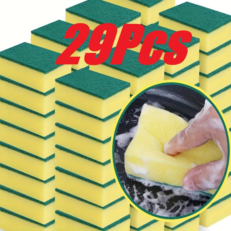 9/19/29/39/49pcs Kitchen Sponges, Multifunctional, Super Absorbent, Rust and Oil Remover, Double Grip Design, Suitable for Utensils, Cookware, and Furniture Cleaning