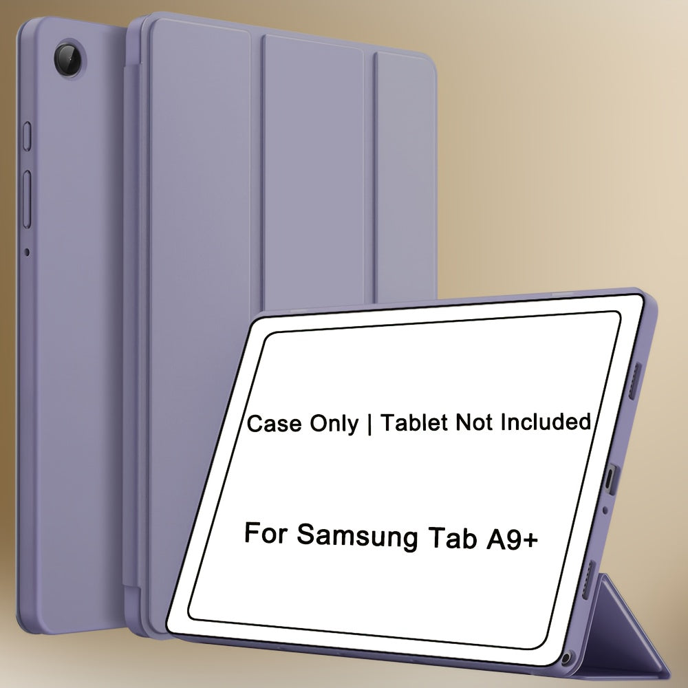Case for Samsung Galaxy Tab A9 Plus 11-Inch 2023 (SM-X210 SM-X215), for Tab A9/A8/A7 Lite/S7/S8/S9/S10 FE, Soft Smooth Back Protective Cover, Lightweight, Scratch-Resistant, Anti-Slip, Foldable Stand, Auto Sleep/Wake Function