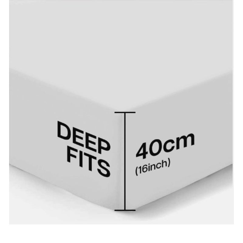 4B Superior 40CM Deep Fitted Sheets with Elastic All Around for Extra Thick Mattresses, Secure Snug Fit Bed Cover, Wrinkle Resistant Bedding, Easy Wash & Quick Dry, Smooth Finish for Modern Bedrooms, Durable Everyday Use Shee