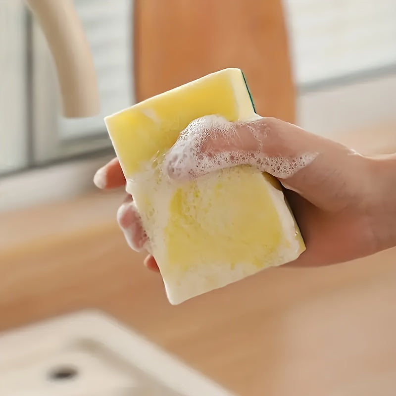 [Durable Dish Sponge] Durable Double-Sided Cleaning Dish Sponge - High-Quality Kitchen Scrubber with Textured Surface for Efficient Dishwashing, Includes Storage Case & Dish Soap