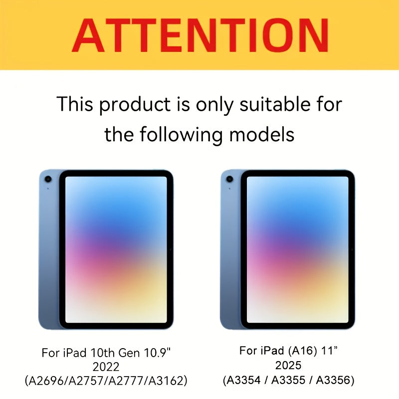 for iPad (A16) 2025 & 10th Generation Case with Smart Cover - Auto Sleep/Wake, Non-Slip Protective Cover, Lightweight Foldable Case with Inner Pocket & Adjustable Stand Suitable for iPad 27.69cm/10.7-inch (2022)