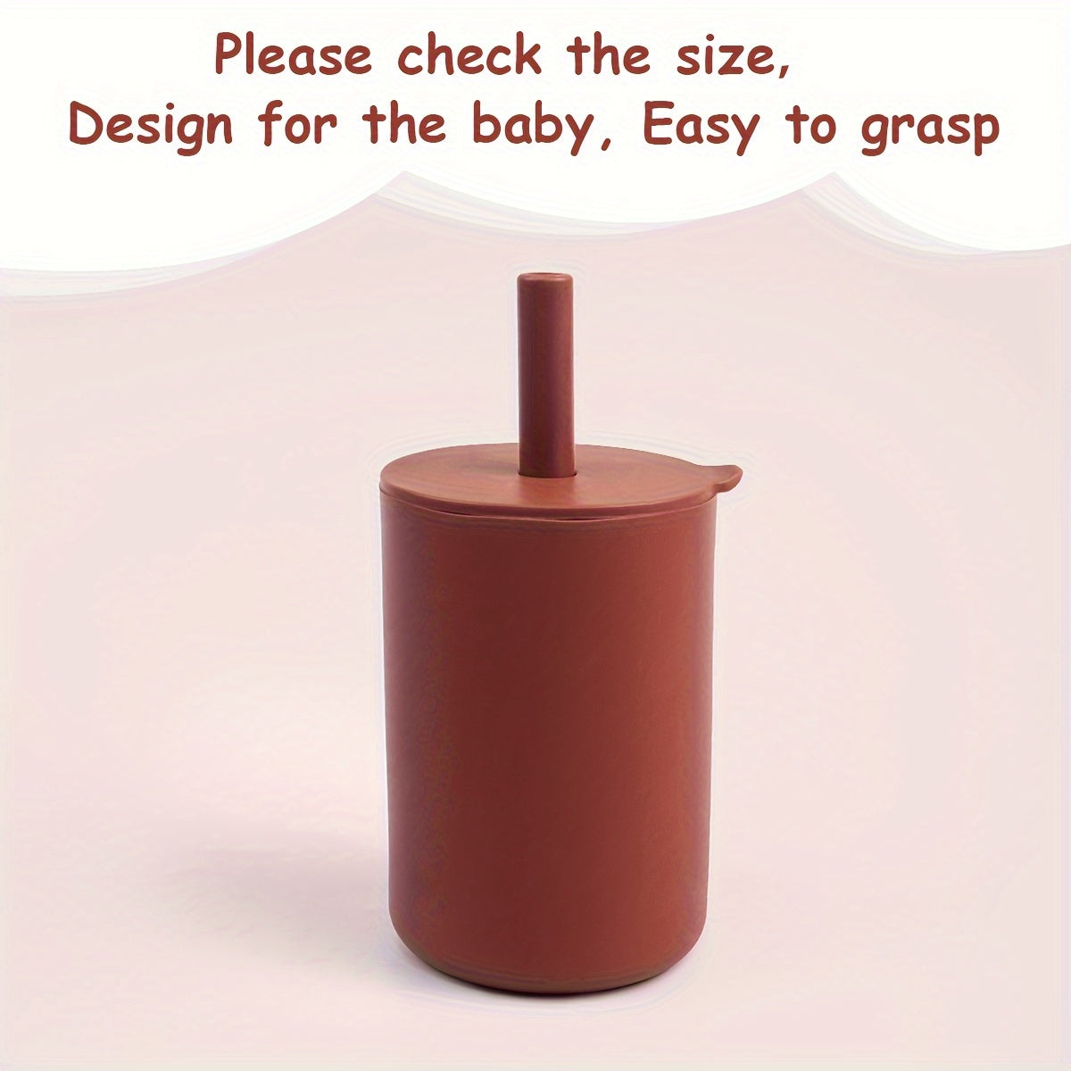 1-Pack Water Bottle Baby Soft Water Straw Cup Feeding Cup, Food Grade Silicone, Unbreakable, Easy Grip, Leak Proof, Reusable, Machine Washable, with Silicone Sippy Straw, for Baby, Camping, Outdoors