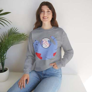 Round Neck Loose Autumn And Winter European And American Printed Sweatshirt