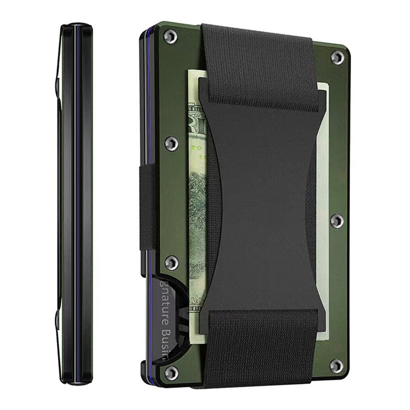 Metal Card Wrapped Carbon Fiber Wallet RFID Anti-theft Brush