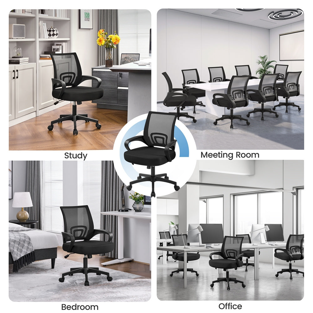 Costoffs Office Chair, Swivel Chair, Mid Back Mesh Office Chair, Mesh Computer Chair, Mid-Back Desk Chair, Height Adjustable with Rolling Casters and Lumbar Support, Computer Mesh Chair for Study/Offices