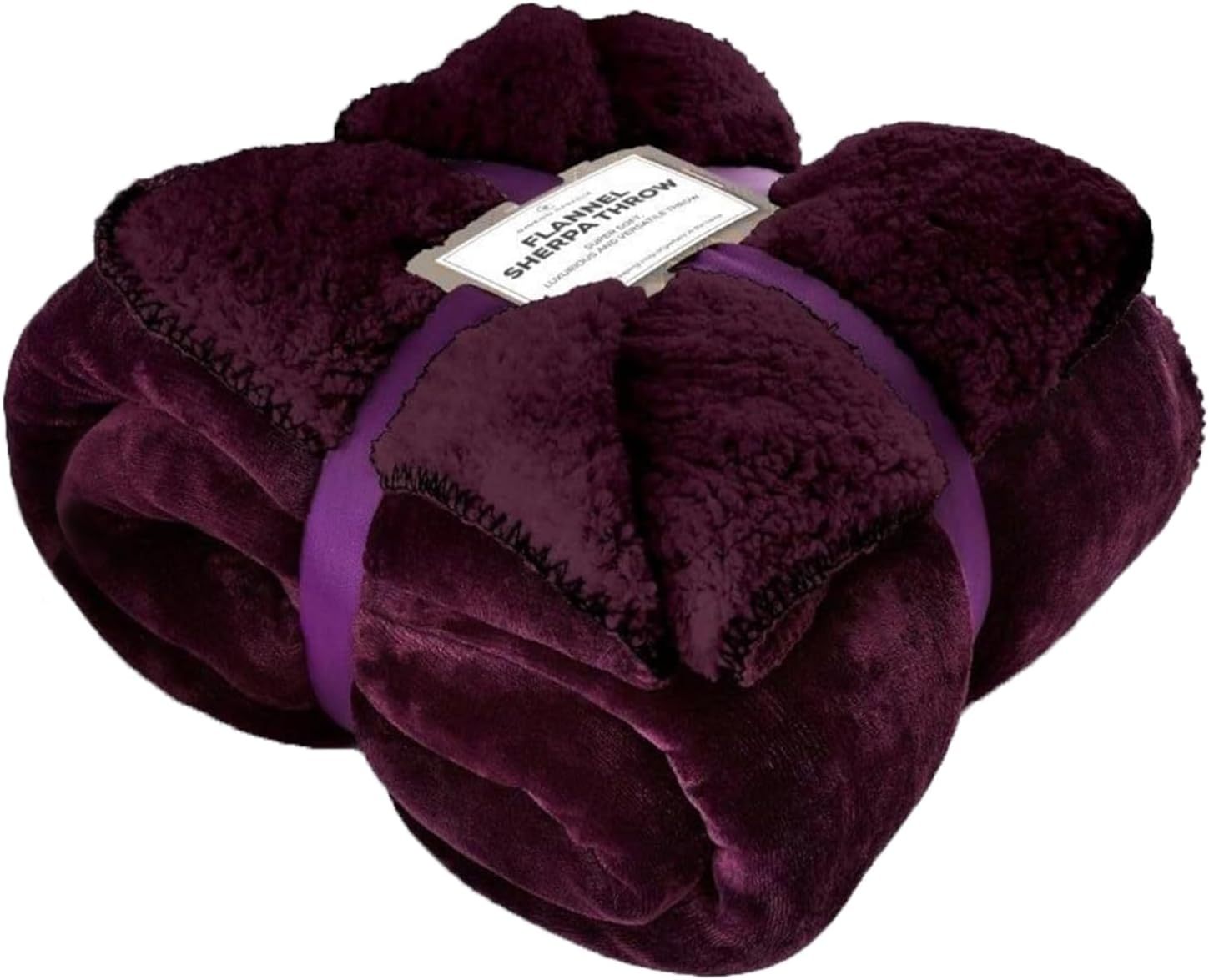 4B Sherpa Throw Blanket -Premium Super Soft Plush and Cozy Layer for Bed, Sofa and Couch, Reversible Fleece Style, Lightweight Yet Warm Decorative Blanket for All Seasons, Ideal for Home, Travel and Everyday Comfort.