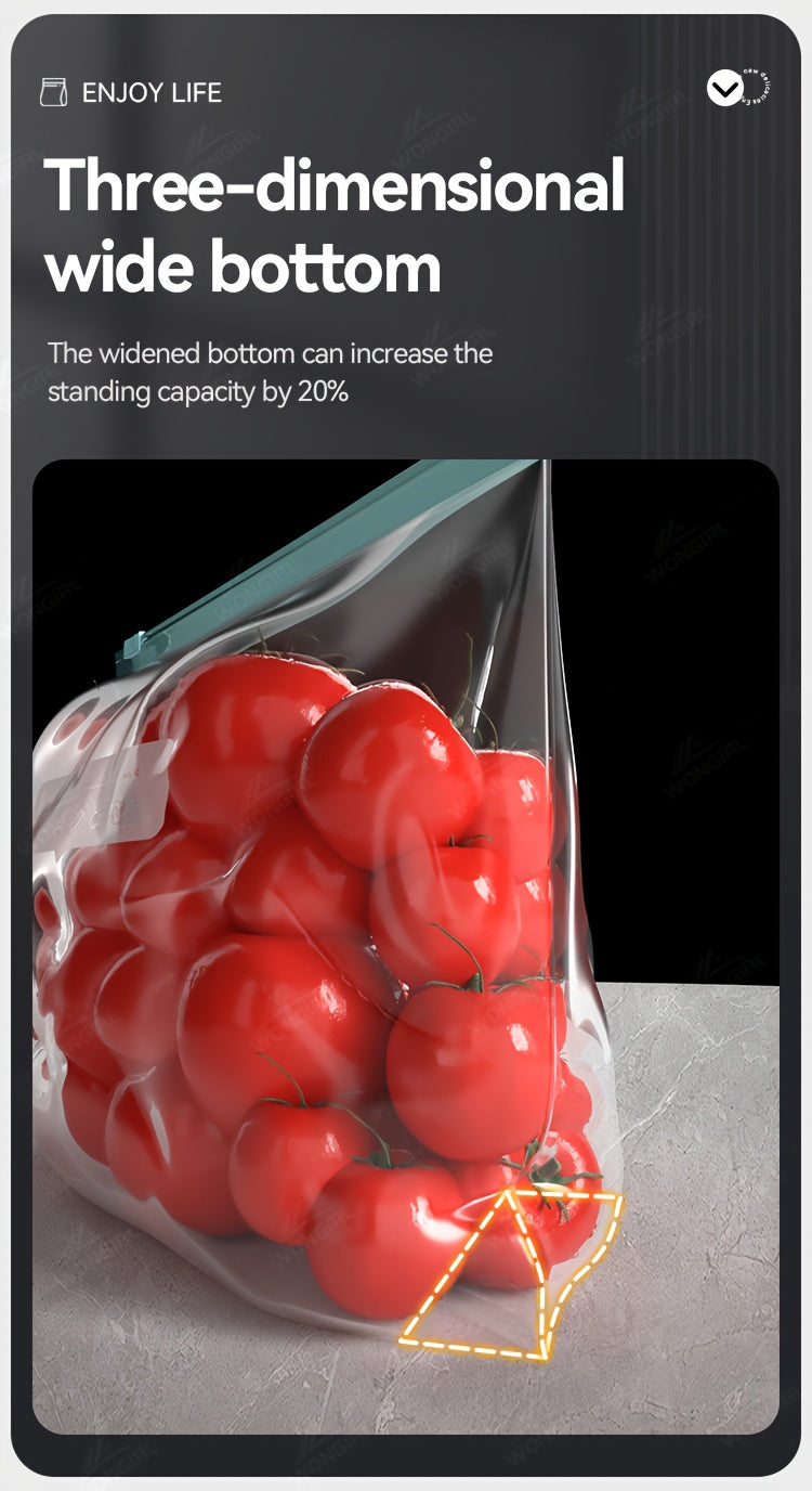 60pcs Reusable Food Storage Bags - 3 Sizes Available, Zipper Sealed & Leak-Proof, Suitable for Fruits, Vegetables, Meat & Grains, Essential for Kitchen Organization