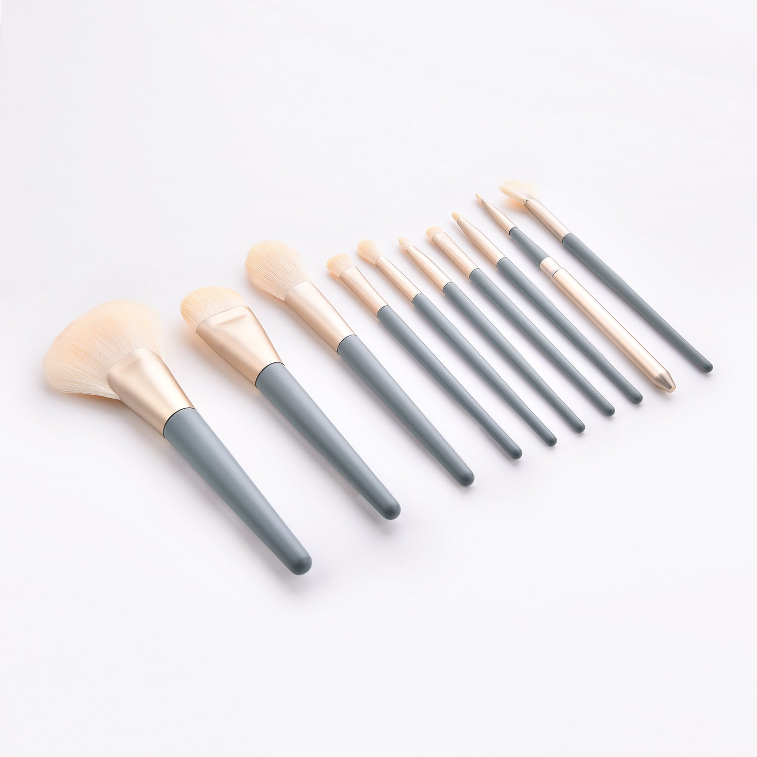 Factory Price Free Sample Beauty Makeup Tools Blue Powder Eyeshadow Blush Brush: 10PCS Synthetic Hair Makeup Brush Set