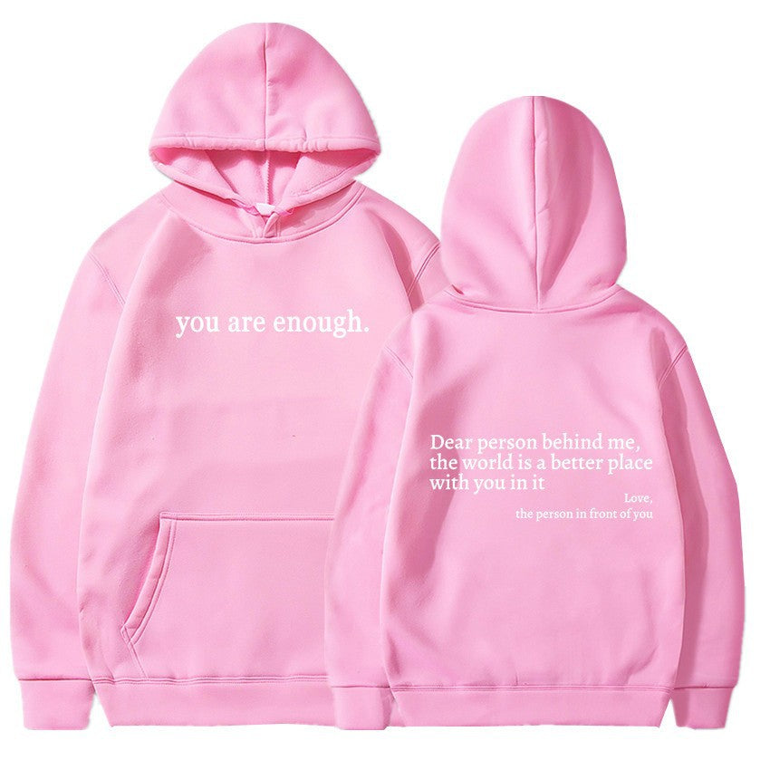 Women's Brushed Hoody Plain Letters