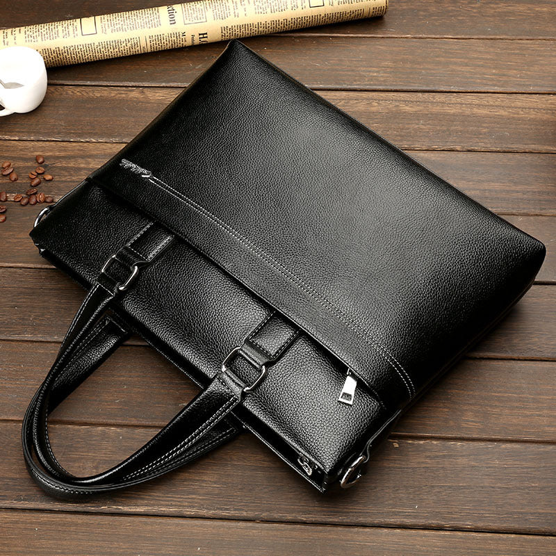 Leather Computer Leisure Bag With One Shoulder