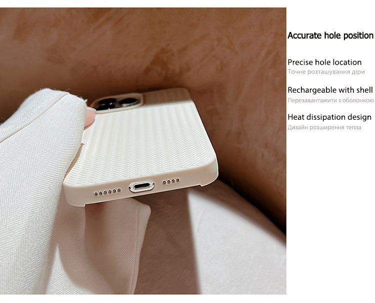 Apple iPhone Case - Luxurious Woven Design Protective Shell Accessory for 11, 12, 13, 14, 15, 16 Pro Max, 15 Plus, and 16 Plus