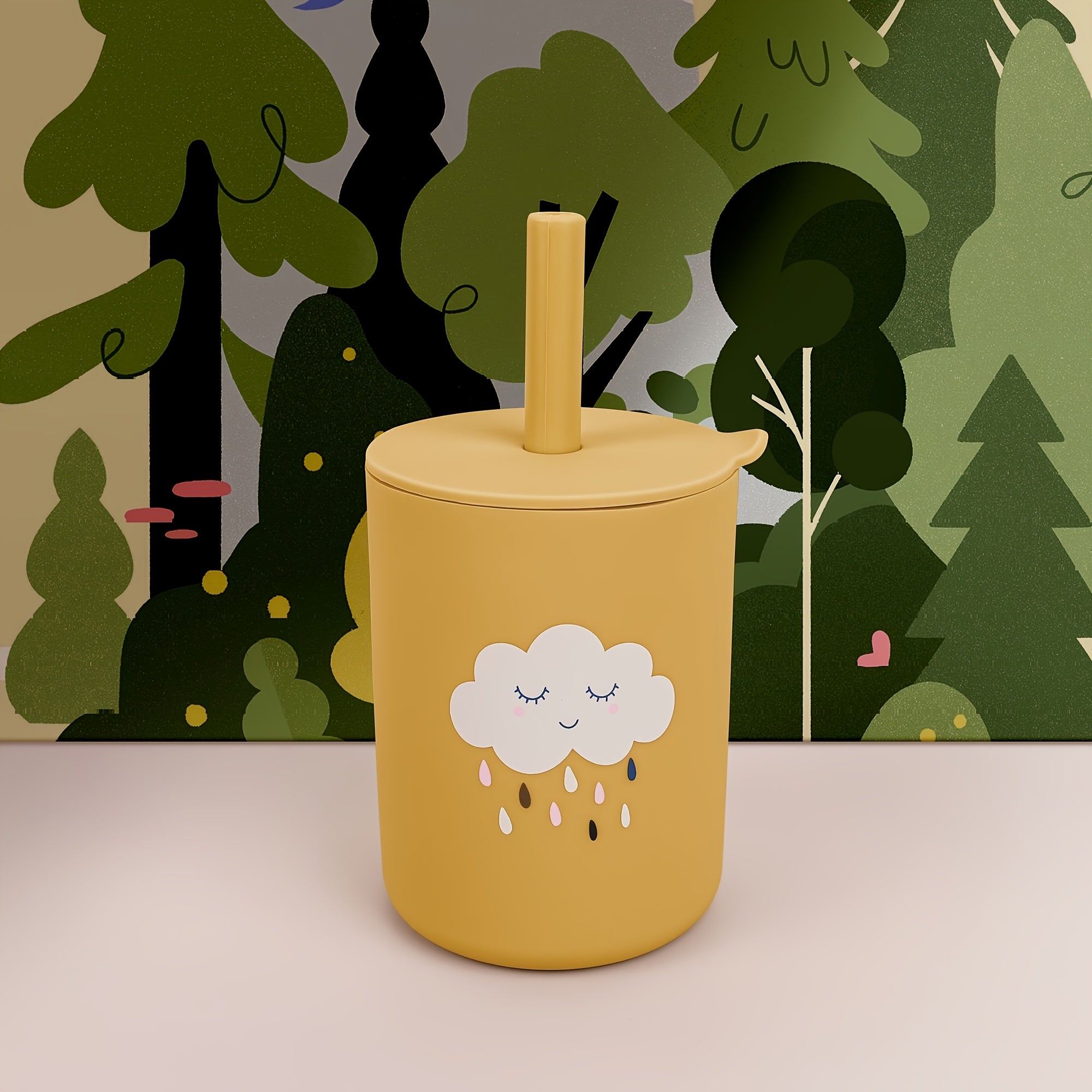 TYRY.HU 6oz Mini Water Cup for Kids - Portable, Unbreakable Silicone Training Cup with Straw & Lid, Food Grade, Ideal for Toddlers & Beginners, Perfect for Thanksgiving & Christmas Gifts, Water Cup For Kids