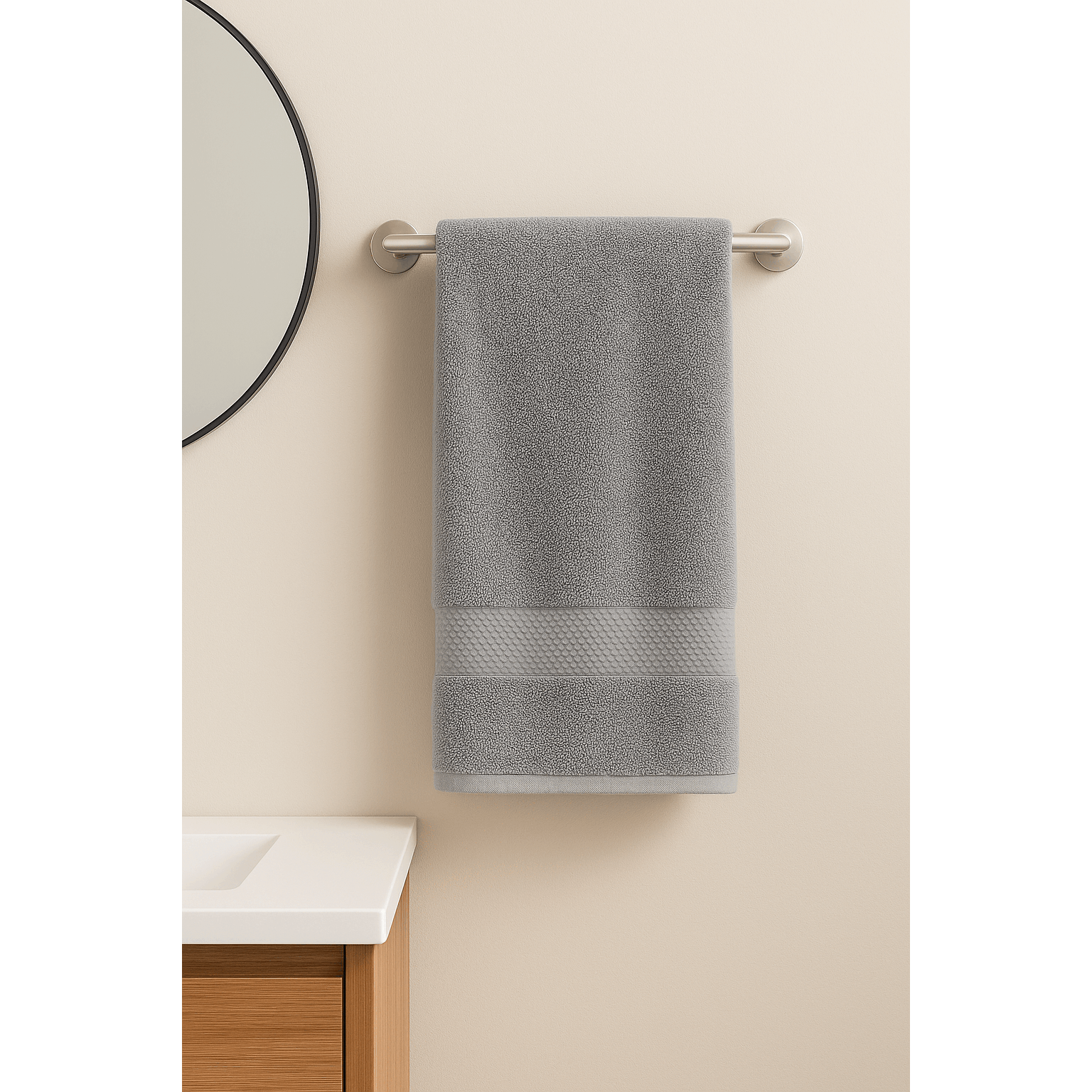 8Pack Towel Set Includes 4 Face Towels, 2 Hand Towels, and 2 Bath Towels 100% Cotton Super Soft Highly Absorbent & Durable Ideal for Bathroom Hotel Spa Gym Beach or Home Use Grey & Black