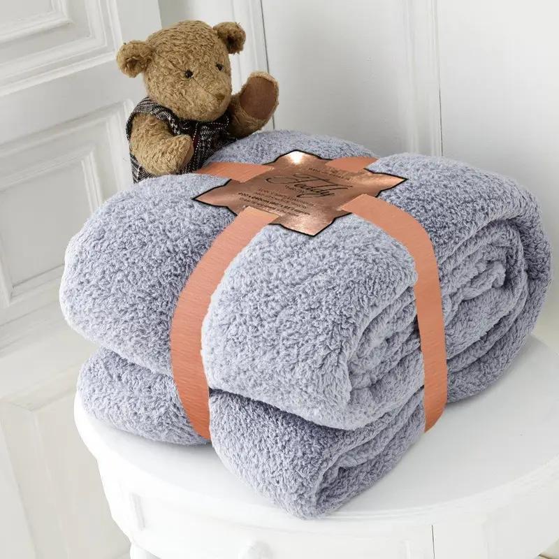 ELAFY Teddy Fleece Throw Blanket – Soft, Warm, Plain Sofa Bed Couch Cover, Lightweight Winter Blanket – Multiple Colors & Sizes