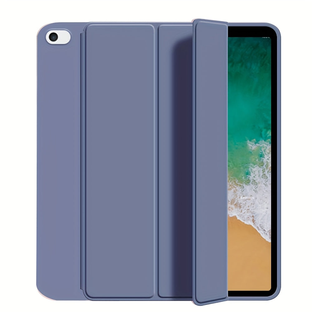 For iPad 11th Gen/10th/9th/8th/7th/6th/5th/ Air 1/2/3/Pro 9.7/10.5 Slim Tri-Fold Stand Case with Pencil Holder - Auto Sleep/Wake, Adjustable Stand, Lightweight Soft TPU Cover, Modern Travel Case For A16, Auto Sleep/wake Featu