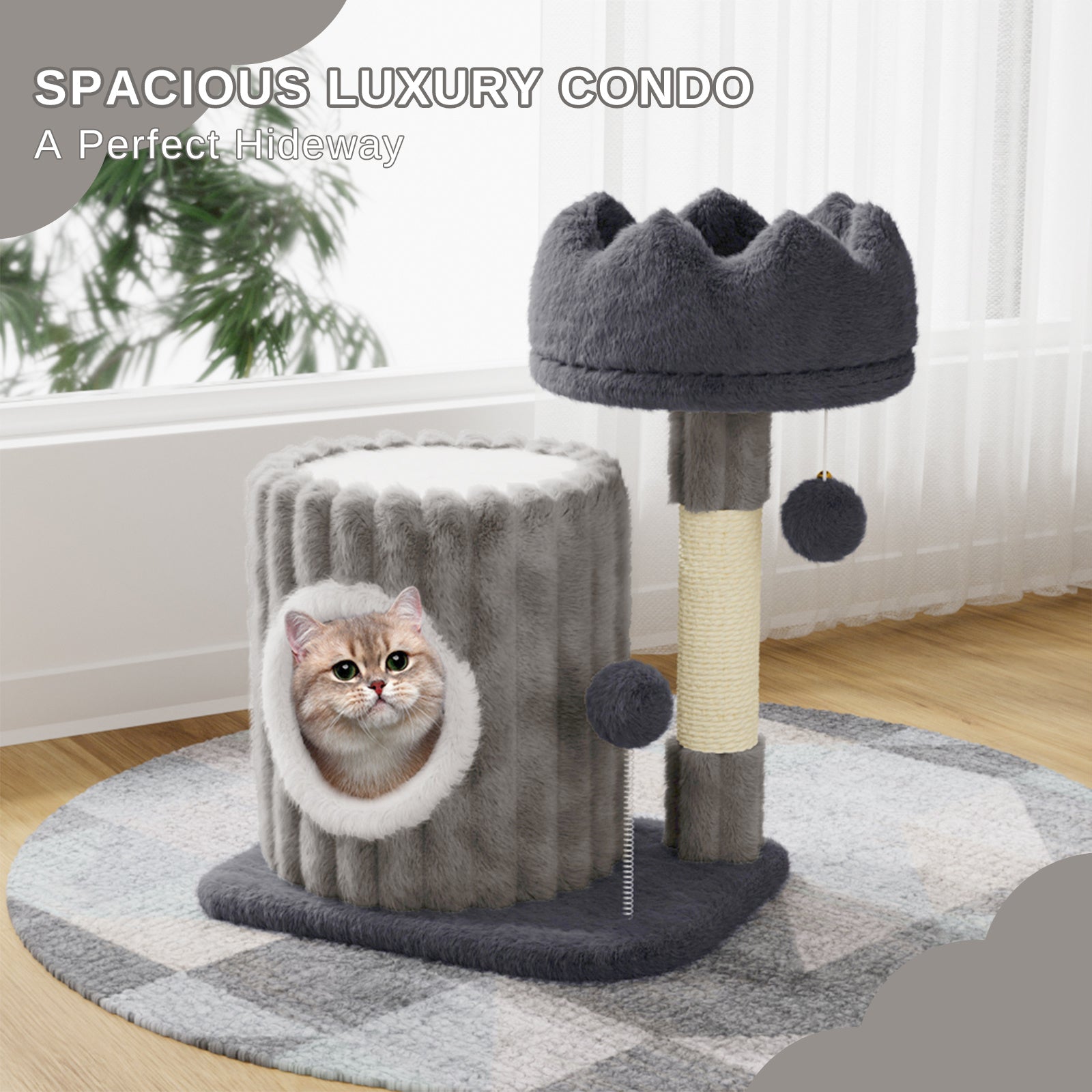 Dogat 53cm Premium Cat Tree Tower Activity Center - Spacious Large Playing House Condo for Feline Rest & Sleep - Ideal for Active Cats!