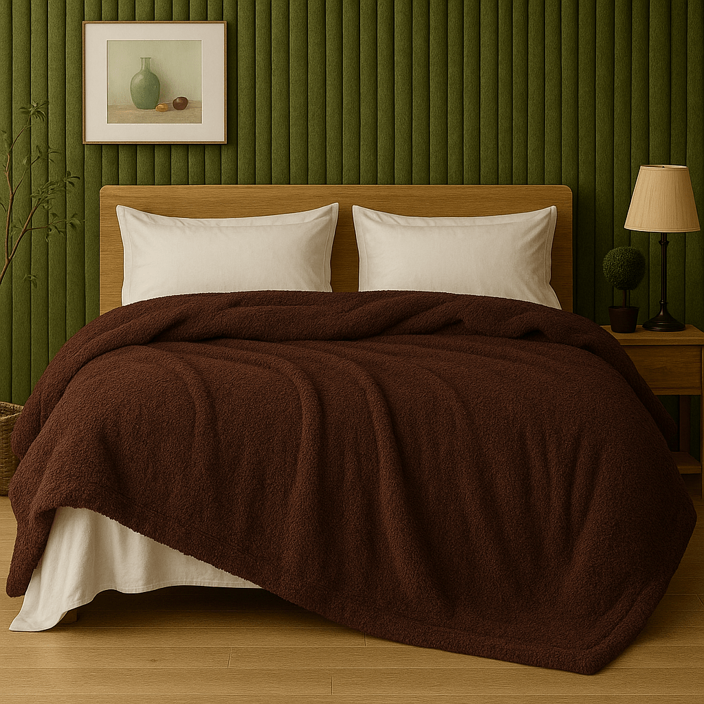 ELAFY Teddy Fleece Throw Blanket – Soft, Warm, Plain Sofa Bed Couch Cover, Lightweight Winter Blanket – Multiple Colors & Sizes