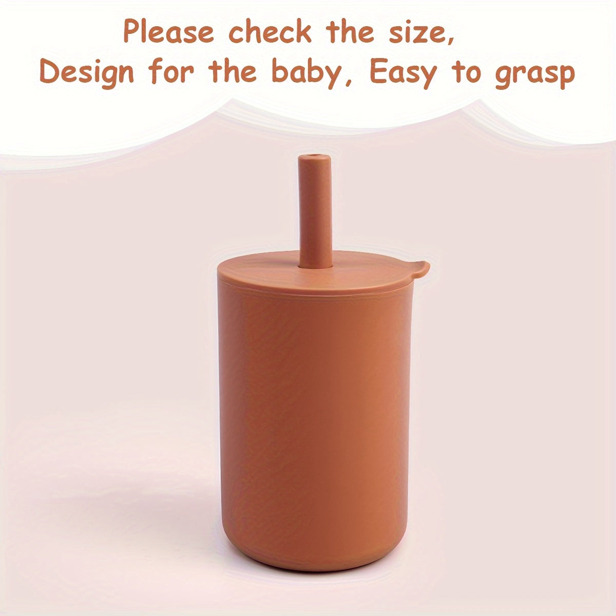 1-Pack Water Bottle Baby Soft Water Straw Cup Feeding Cup, Food Grade Silicone, Unbreakable, Easy Grip, Leak Proof, Reusable, Machine Washable, with Silicone Sippy Straw, for Baby, Camping, Outdoors