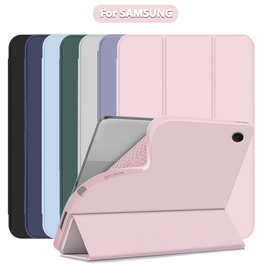 Case for Samsung Galaxy Tab A9 Plus 11-Inch 2023 (SM-X210 SM-X215), for Tab A9/A8/A7 Lite/S7/S8/S9/S10 FE, Soft Smooth Back Protective Cover, Lightweight, Scratch-Resistant, Anti-Slip, Foldable Stand, Auto Sleep/Wake Function