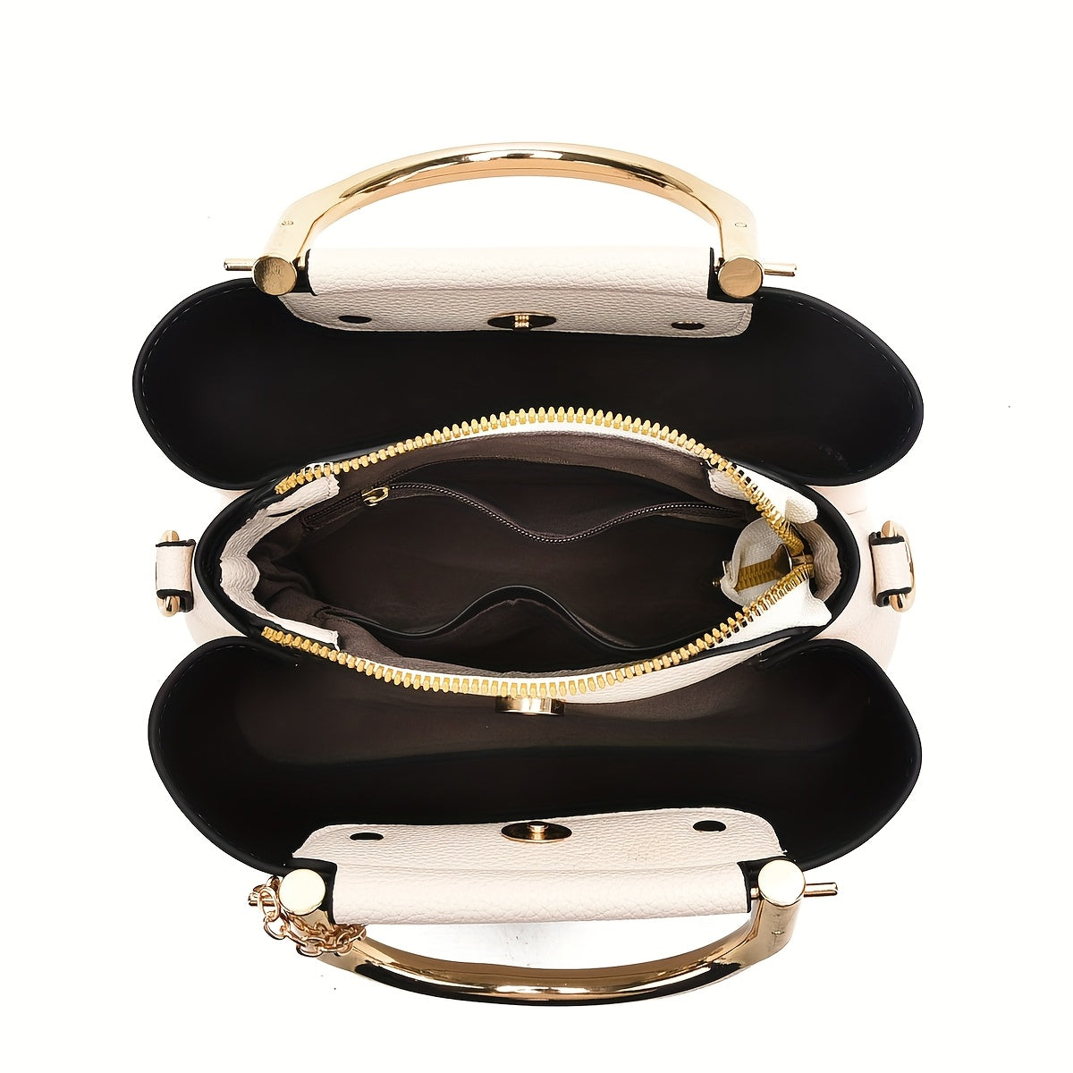 Women's  Handbag with -Tone Hardware & Detachable Strap - Elegant Beige/Coffee Brown/Tan/ Green/Pink/Black Crossbody Purse, -Tone Circle Logo Closure, Versatile Handheld or Shoulder for, Wedding, Everyday