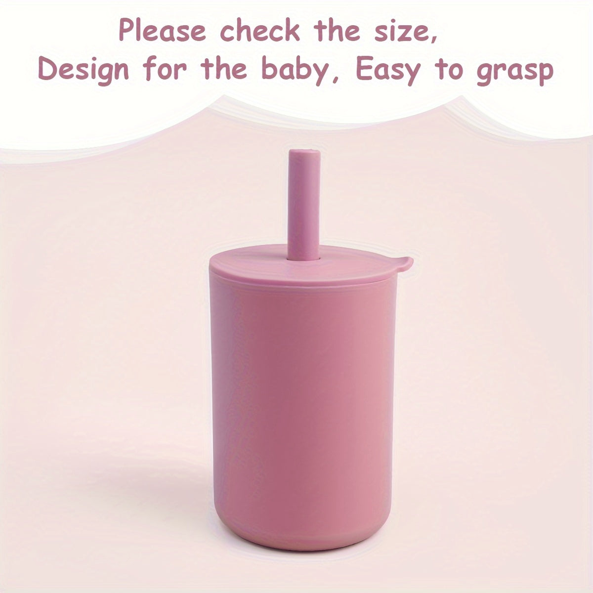 1-Pack Water Bottle Baby Soft Water Straw Cup Feeding Cup, Food Grade Silicone, Unbreakable, Easy Grip, Leak Proof, Reusable, Machine Washable, with Silicone Sippy Straw, for Baby, Camping, Outdoors