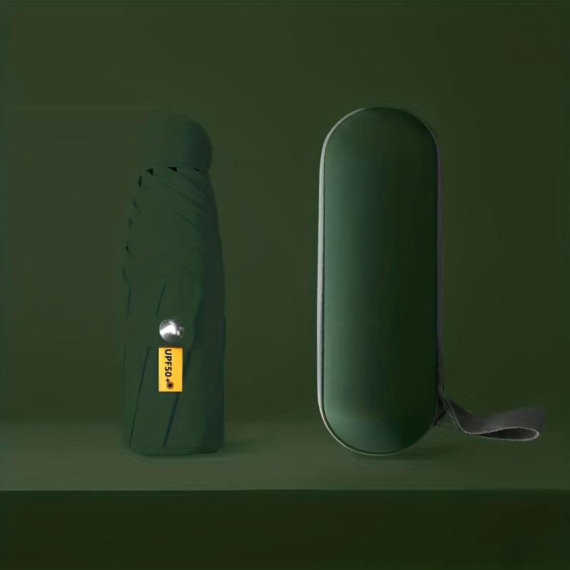 Six-Rib Capsule Pocket Umbrella – Compact, Portable, Lightweight Mini Umbrella for Men, Women & Kids, Windproof and Easy to Carry