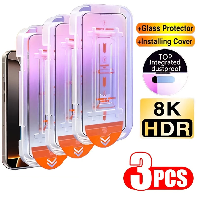 3Pack Full Cover Screen Protector for iPhone 11/12/13/14/15/16/17/16 Pro Max/17 Pro Max/15 Pro/X/XS/XR/XS Max/17 Air, Ultra HD 9H Tempered Glass, Dynamic Island Compatible, Easy to install, -scratch, -fingerprint, Case Friend