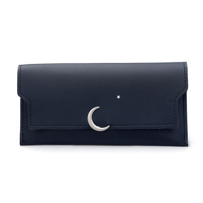 Star Moon Rivet Zipper Soft Leather Coin Wallet