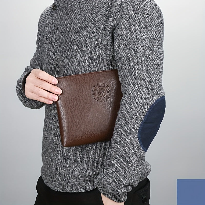 Stylish Envelope Wrist Bag for Men - Soft, Spacious, and Practical Handbag for Daily Commute, Work, and Travel - Ideal Accessory for Modern Men on-the-go