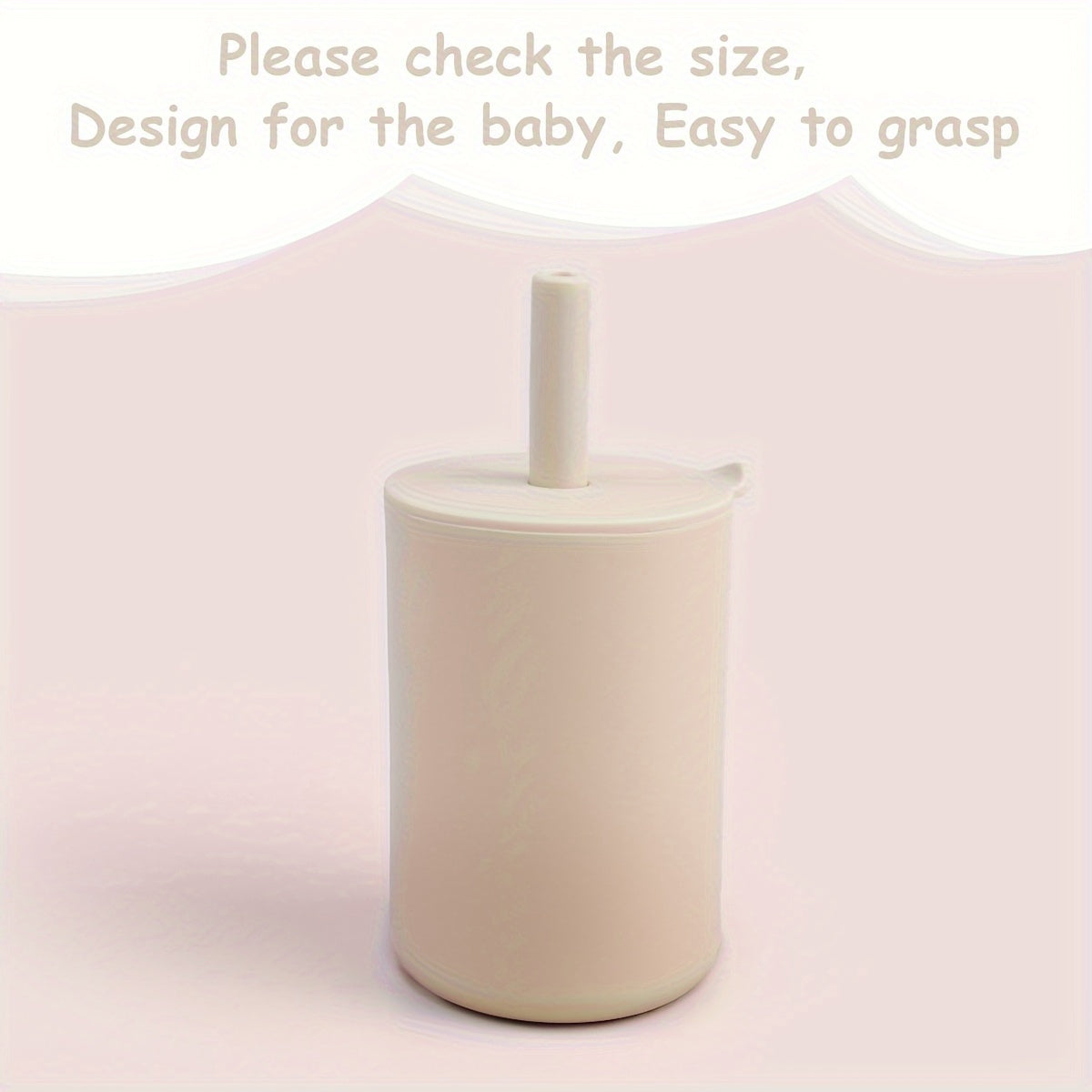 1-Pack Water Bottle Baby Soft Water Straw Cup Feeding Cup, Food Grade Silicone, Unbreakable, Easy Grip, Leak Proof, Reusable, Machine Washable, with Silicone Sippy Straw, for Baby, Camping, Outdoors