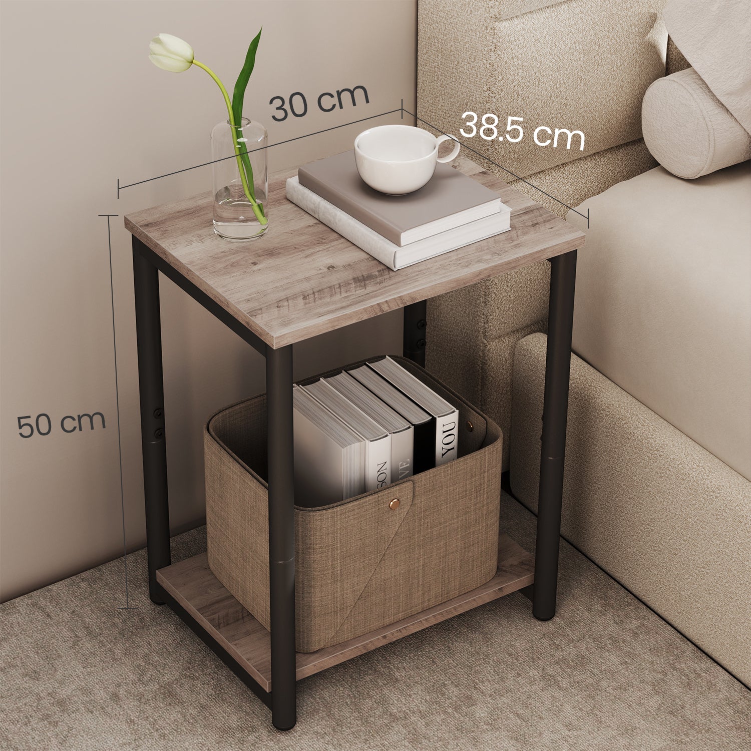 Side Table / Small End Table / Nightstand – Versatile Accent Table for Living Room, Bedroom, Office, or Bathroom