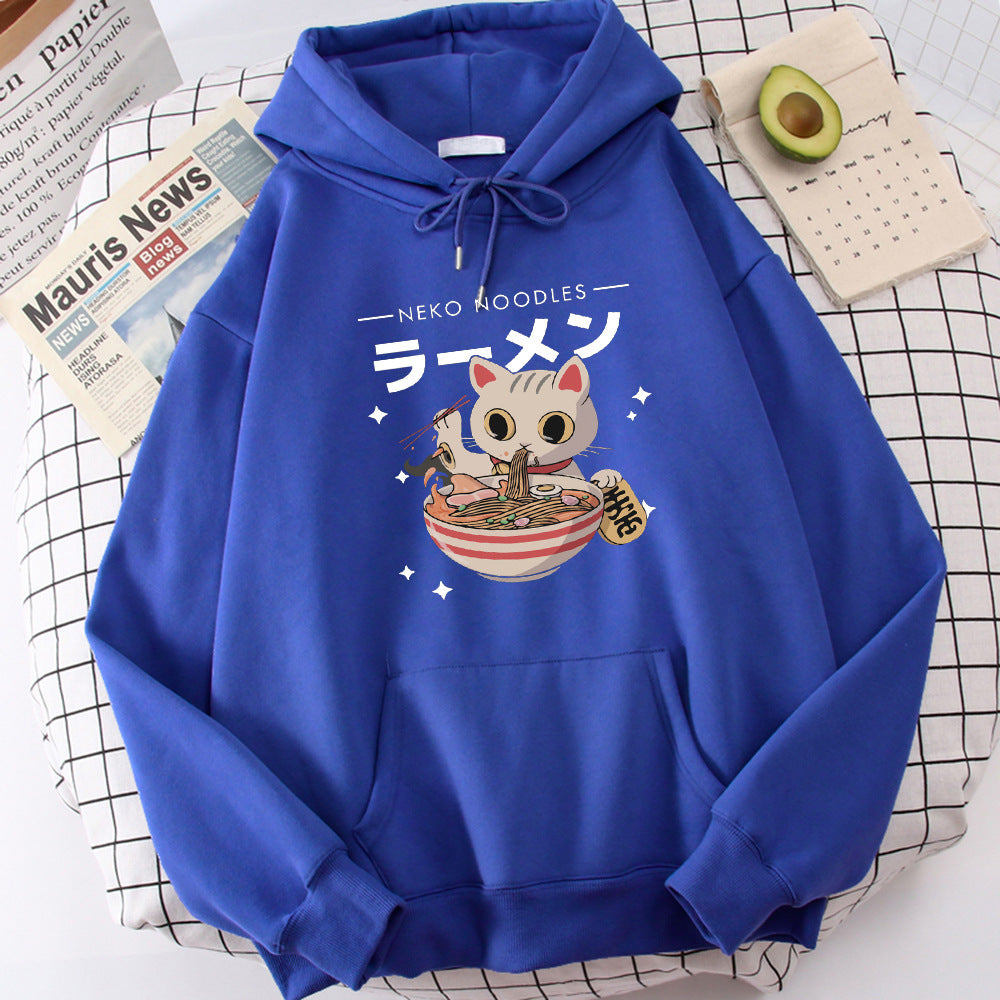 Fashion Cat Print Women's Pullover