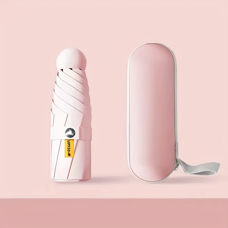 Six-Rib Capsule Pocket Umbrella – Compact, Portable, Lightweight Mini Umbrella for Men, Women & Kids, Windproof and Easy to Carry