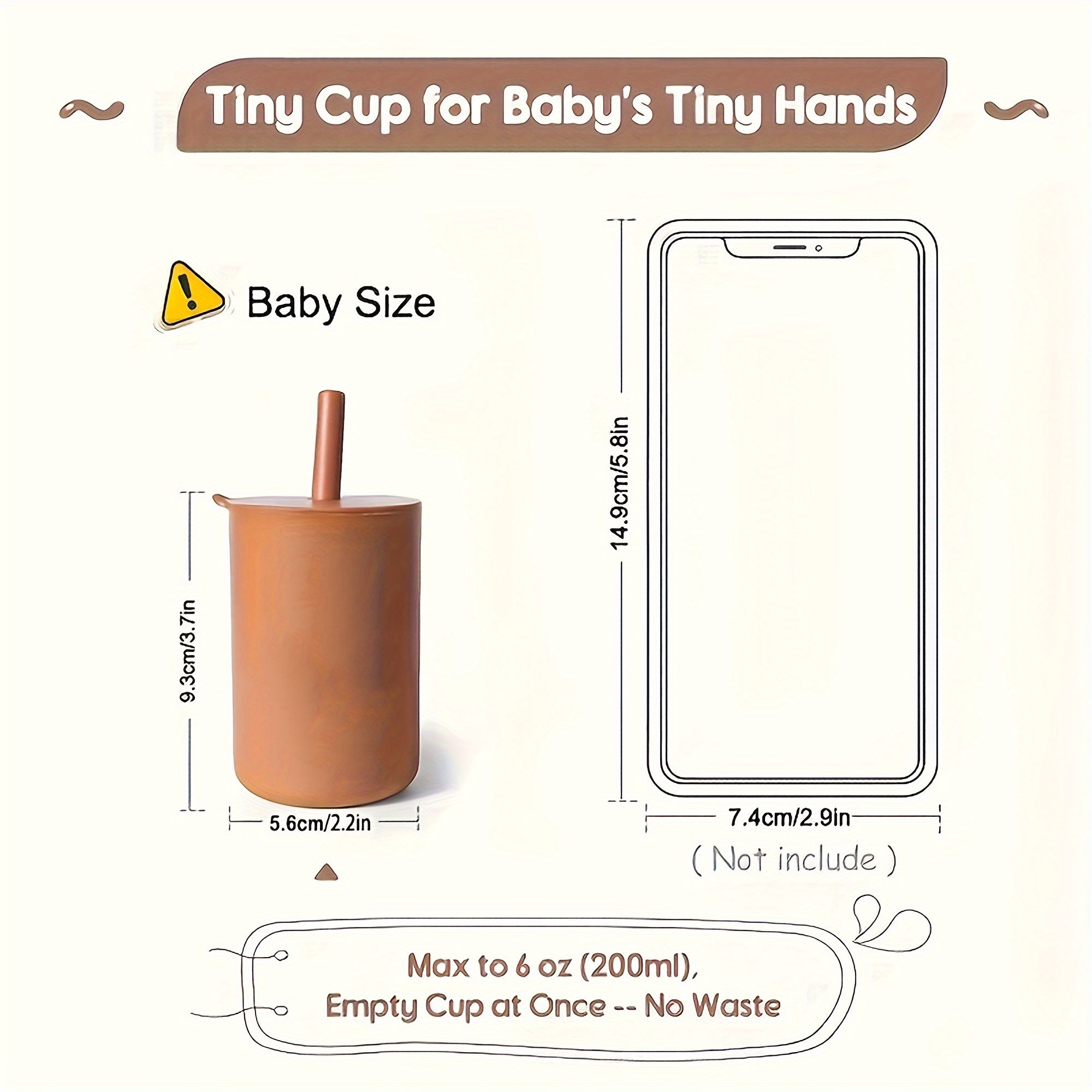 1-Pack Water Bottle Baby Soft Water Straw Cup Feeding Cup, Food Grade Silicone, Unbreakable, Easy Grip, Leak Proof, Reusable, Machine Washable, with Silicone Sippy Straw, for Baby, Camping, Outdoors
