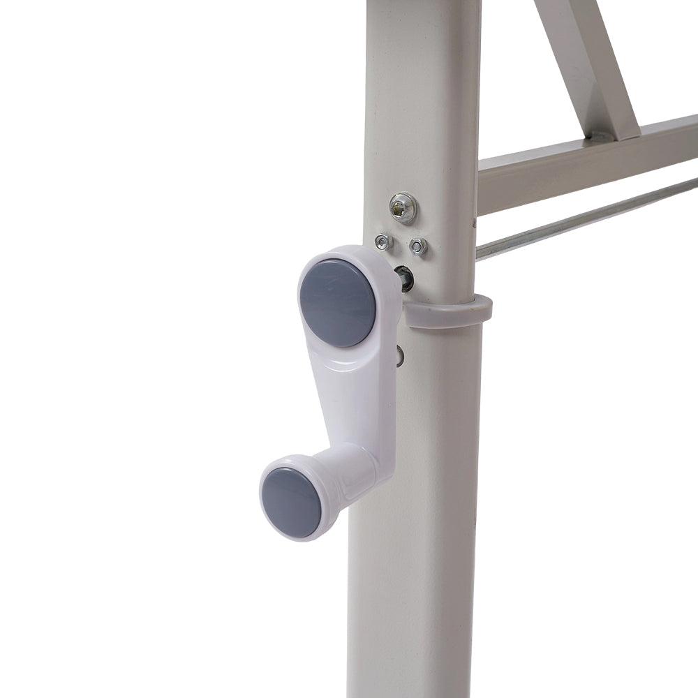 1pc Ergonomic Manual Standing Desk - Height Adjustable Work Table (60-90cm) with Reinforced Frame, Perfect for Home Office, Gaming & Study (White, Easy Assembly)