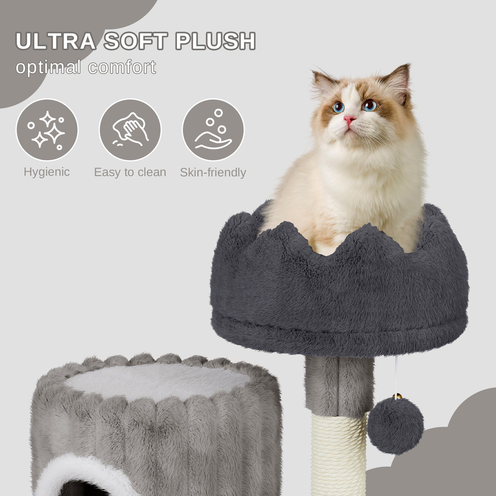 Dogat 53cm Premium Cat Tree Tower Activity Center - Spacious Large Playing House Condo for Feline Rest & Sleep - Ideal for Active Cats!