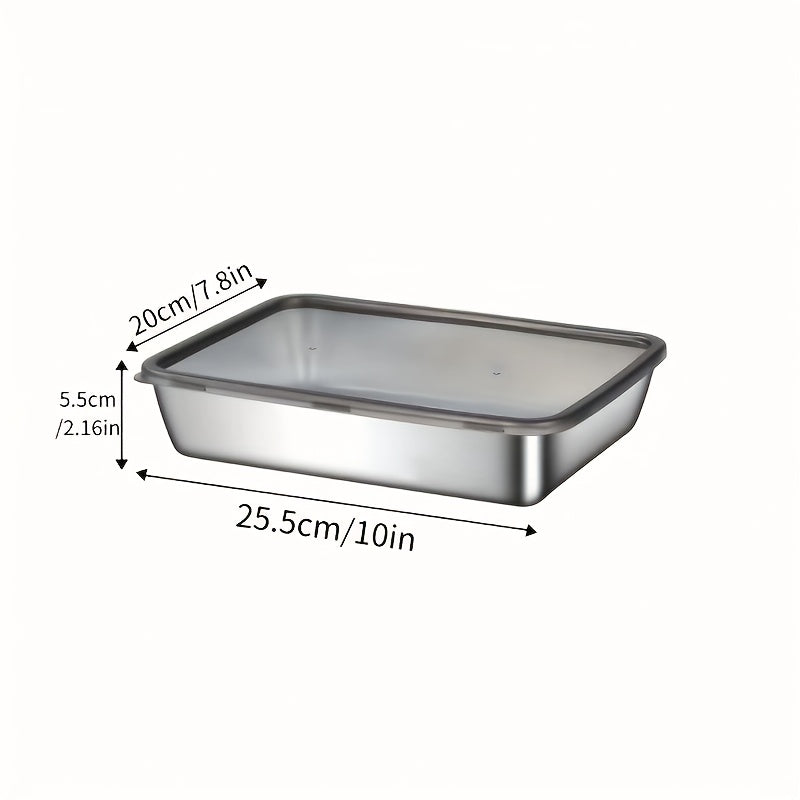 Stainless Steel Food Storage Containers Set of 5, Reusable, Square, Flip Top, Multipurpose, Dishwasher Safe, with No Electricity Needed, for Kitchen & Dining Organization