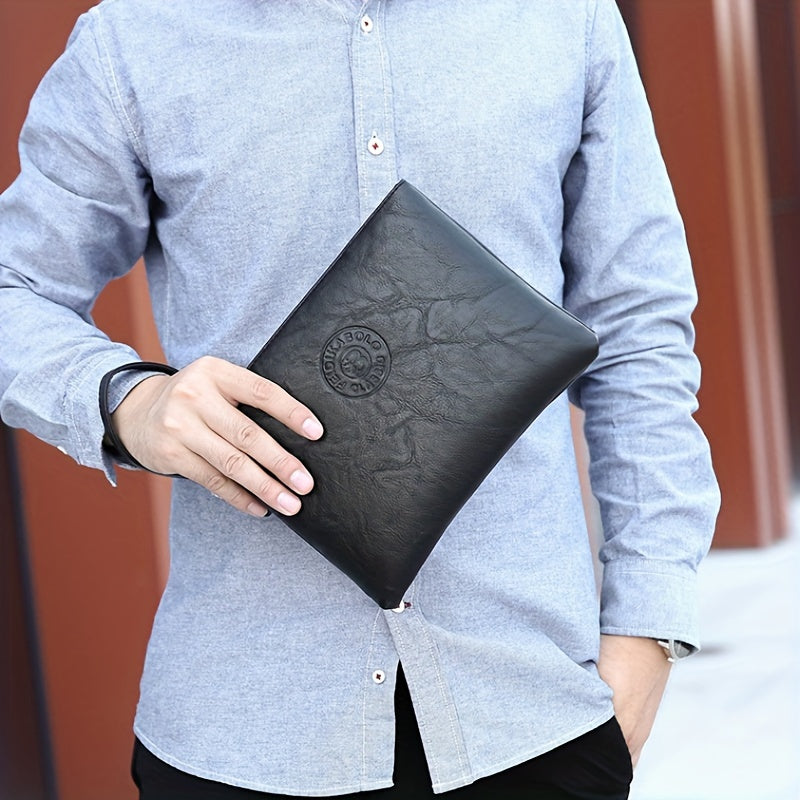 Stylish Envelope Wrist Bag for Men - Soft, Spacious, and Practical Handbag for Daily Commute, Work, and Travel - Ideal Accessory for Modern Men on-the-go