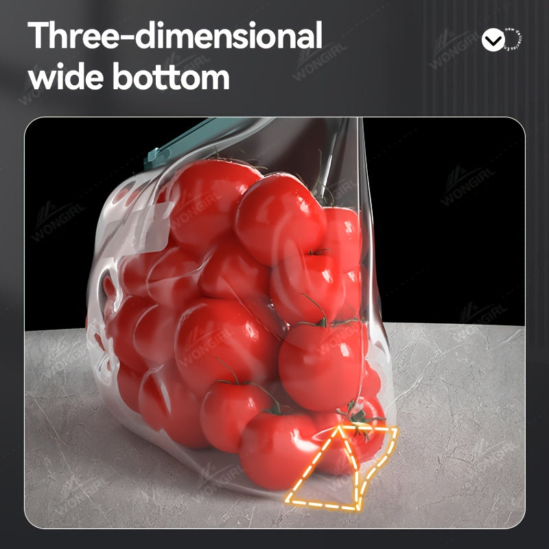 60pcs Reusable Food Storage Bags - 3 Sizes Available, Zipper Sealed & Leak-Proof, Suitable for Fruits, Vegetables, Meat & Grains, Essential for Kitchen Organization