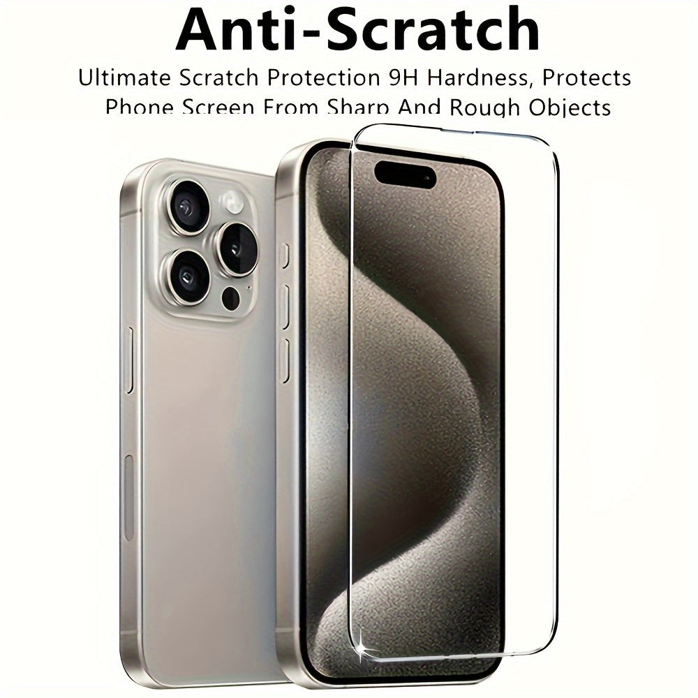 4-Pack HD Tempered Glass Screen Protection for iPhone 11 12 13 14 15 16 17 Pro 13 14 15 16 17 Pro Max 17 Air 16e 14 15 16 Plus Protective Glass Film